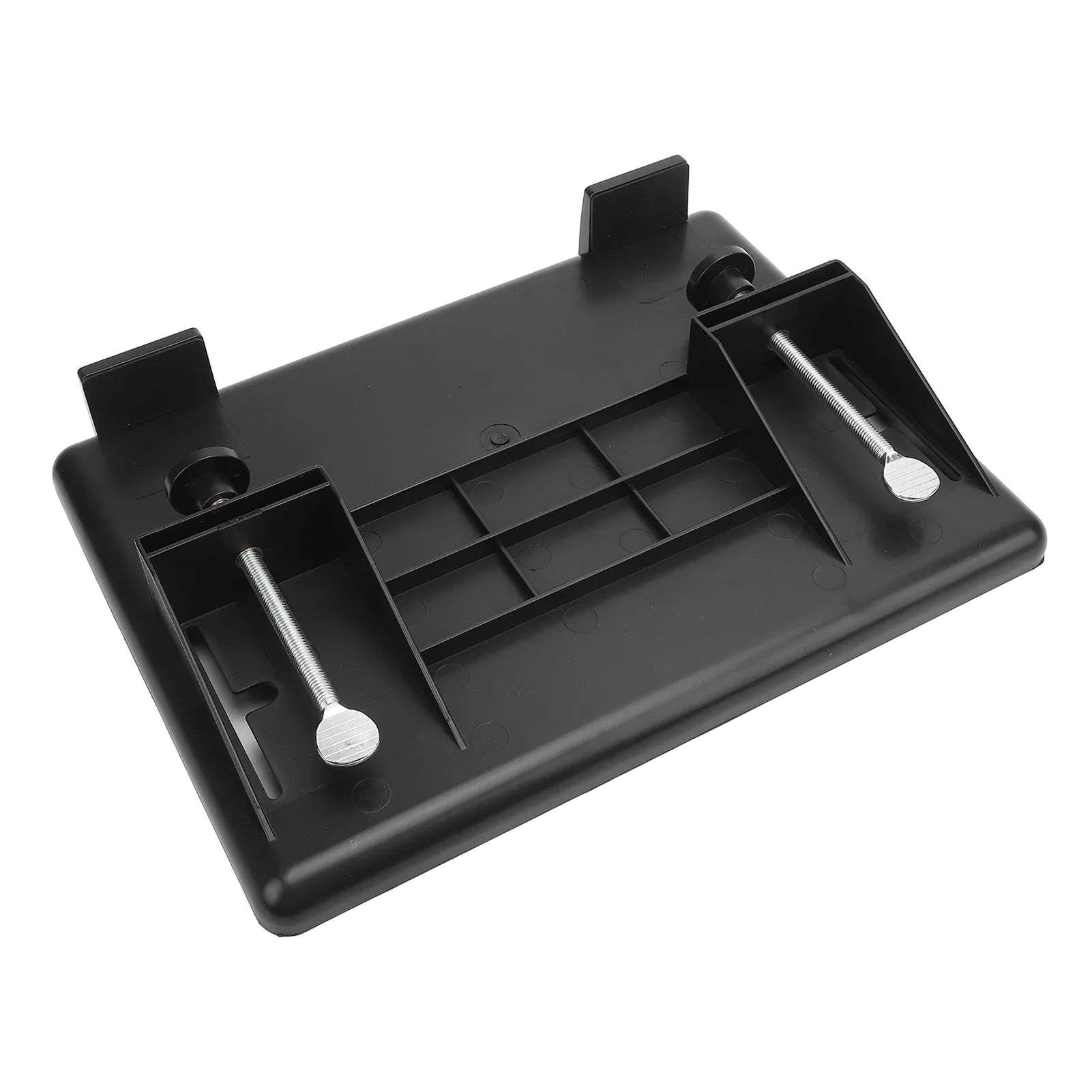 Clamp-On Bedside Shelf with Cable Slots – Black ABS
