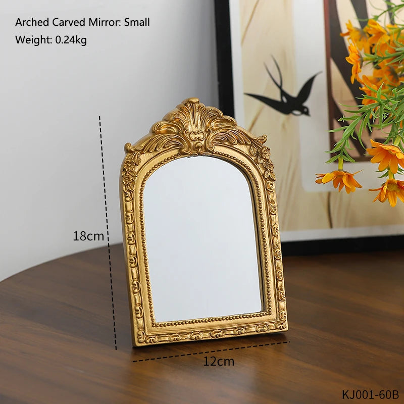 Eloise Arched Carved Tabletop Mirror
