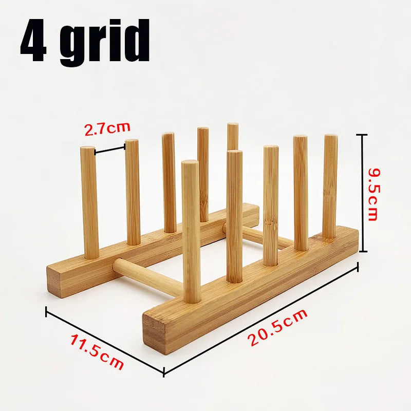 Wooden Plate and Dish Drying Rack for Kitchen Countertop