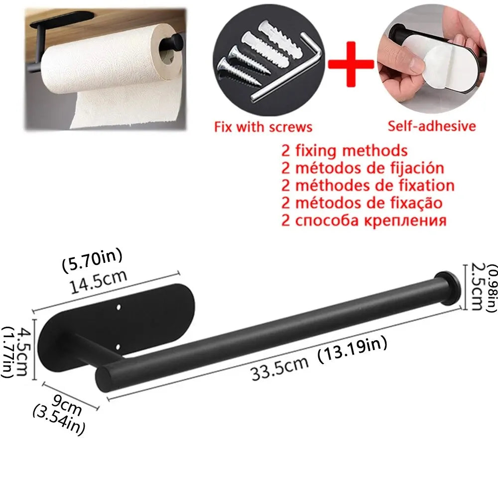 Stainless Steel Wall-Mounted Paper Towel Holder for Kitchen & Bath