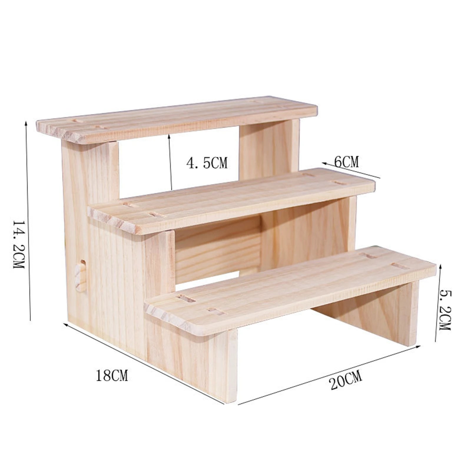Wooden Tiered Display Riser Shelf for Living Room & Home Organization
