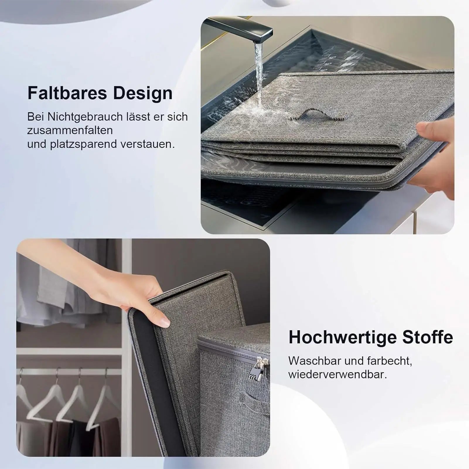 Lockable Fabric Storage Box with Handle for Closet or Bedroom