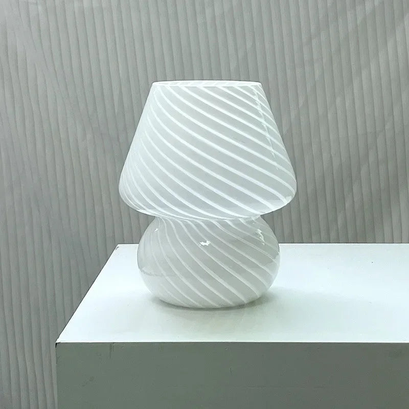 Rowan Glass Mushroom Table Lamp for Bedroom or Bedside