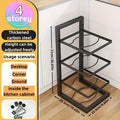 Adjustable Steel Pot and Pan Rack Organizer for Kitchen Cabinets