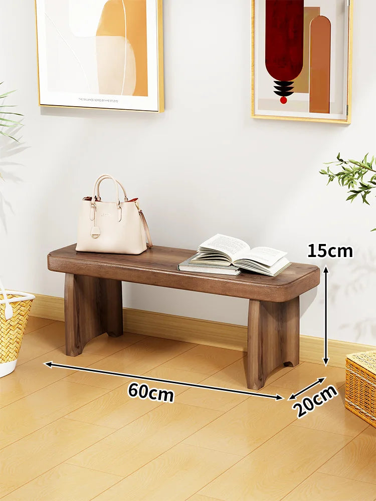Solid Wood Entryway Bench with Shoe Storage Space, Minimalist Modern Design