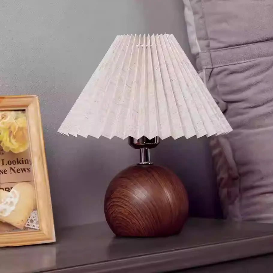 Alden Pleated LED Bedside Table Lamp