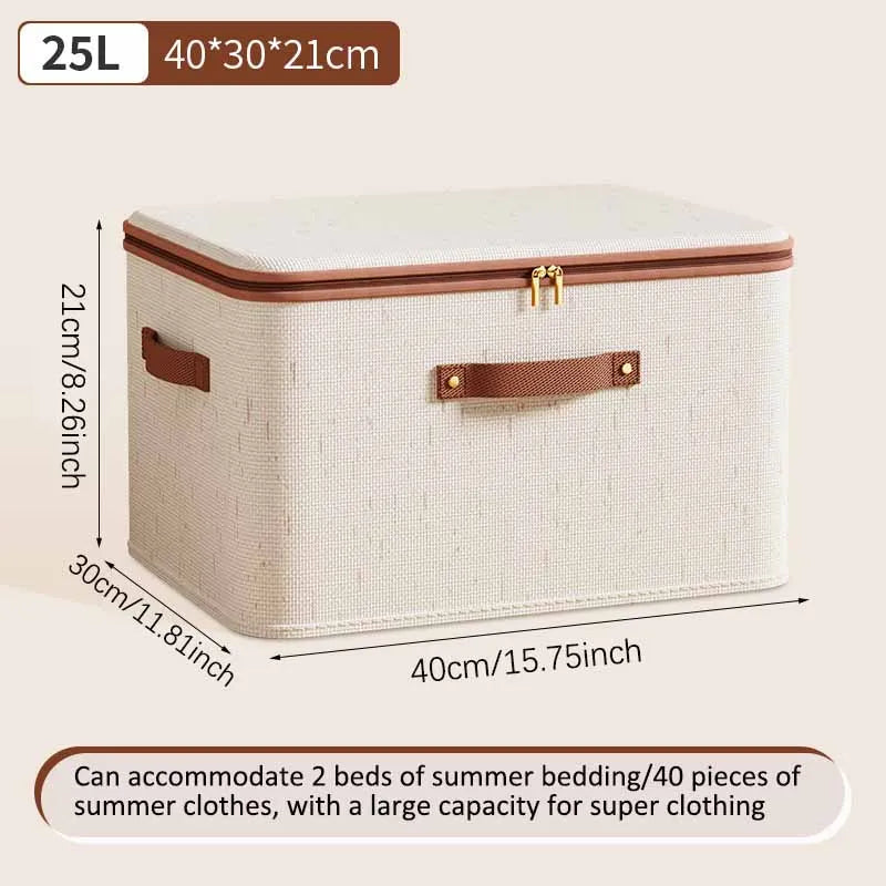 Foldable Zippered Storage Box with Lid for Closet & Bedroom