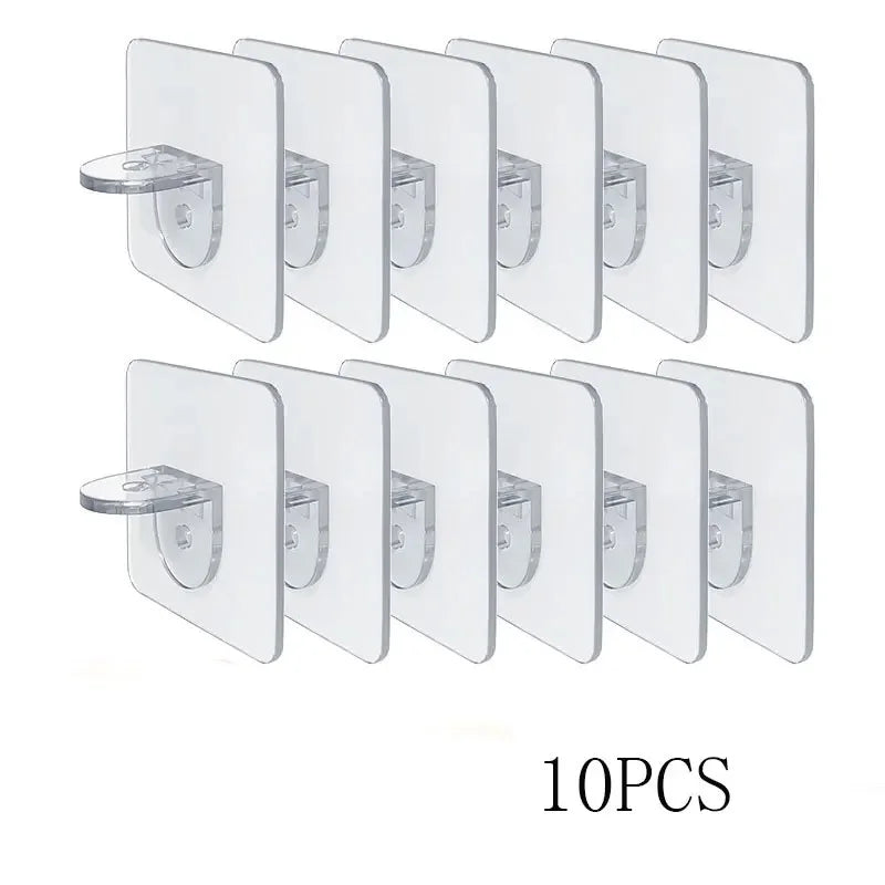 Clear Acrylic Adhesive Shelf Brackets for Cabinets and Closets