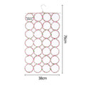 Foldable Rattan Scarf & Tie Organizer with 28 Hanging Rings