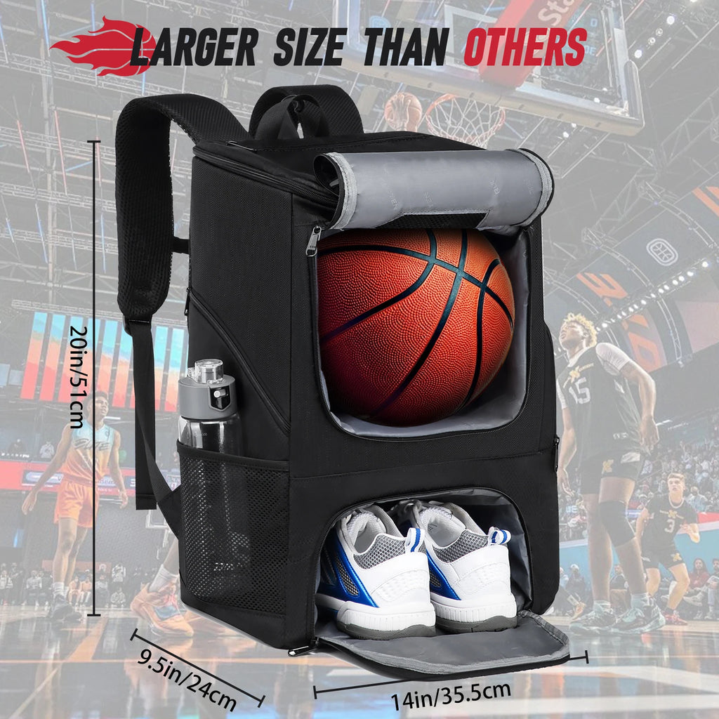 Versatile Sports Backpack with Shoe Compartment & Ball Storage – Black, Camouflage, or Pink
