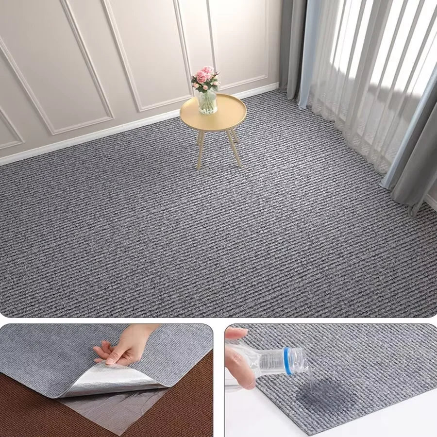 Self-Adhesive Solid Color Runner Rug for Kitchen, Bedroom, or Hallway (40cm x 3m, Easy-Cut, 100% Polyester)