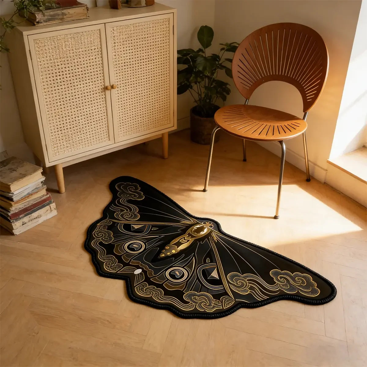 Mariposa Shaped Boho Runner Rug for Bedroom, Entryway, or Living Room