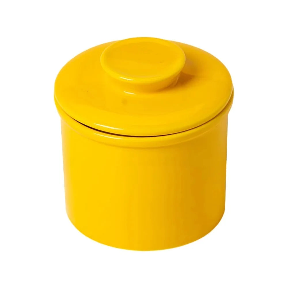 Solid Color Ceramic French Butter Crock with Lid