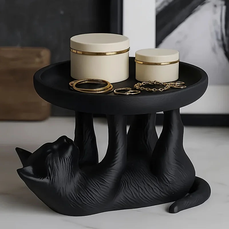 Stretching Cat Jewelry Tray – Decorative Catchall for Bedroom or Entryway