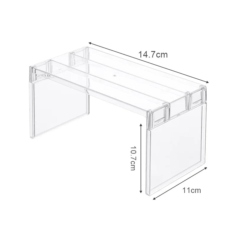 Clear Stackable Fridge Shelf Organizer for Kitchen & Pantry