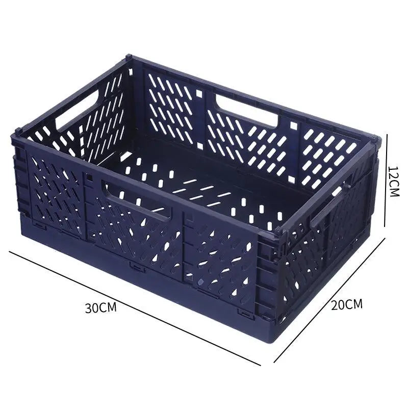 Foldable Plastic Storage Crate – Stackable Organizer Bin