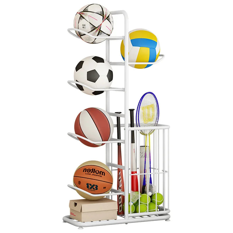 Iron Mesh Ball Storage Rack Organizer for Sports Equipment