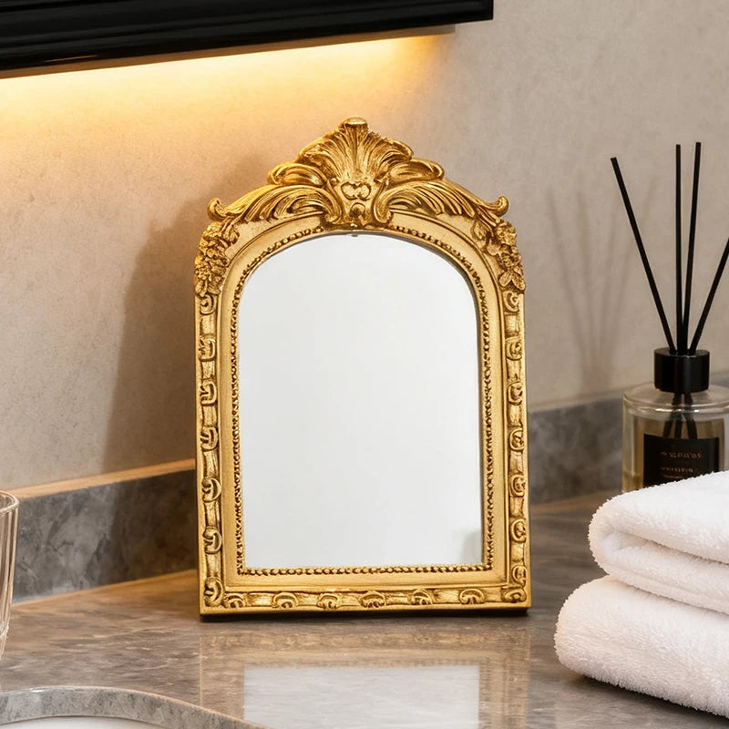 Eloise Arched Carved Tabletop Mirror