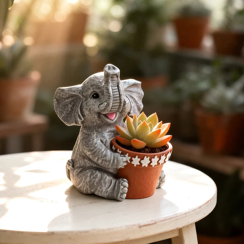 Ellery Elephant Succulent Planter – Resin Decorative Pot
