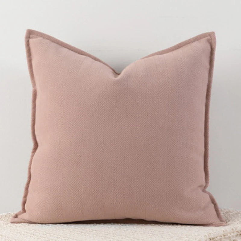 Herringbone Woven Pillow Cover – Soft Textured Accent for Sofa or Bed