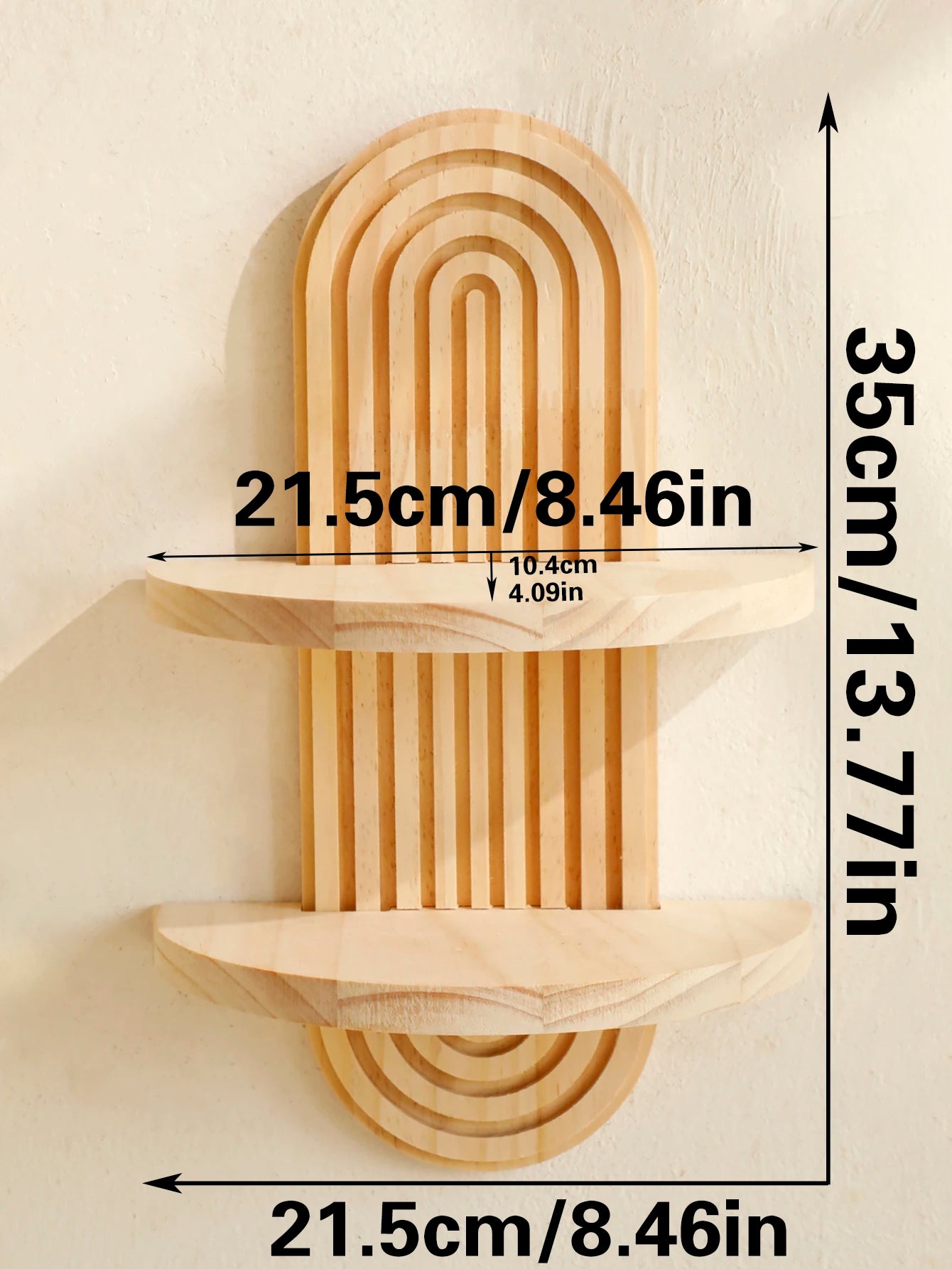 Boho Wooden Arch Floating Shelf for Wall – Nursery, Living Room & More