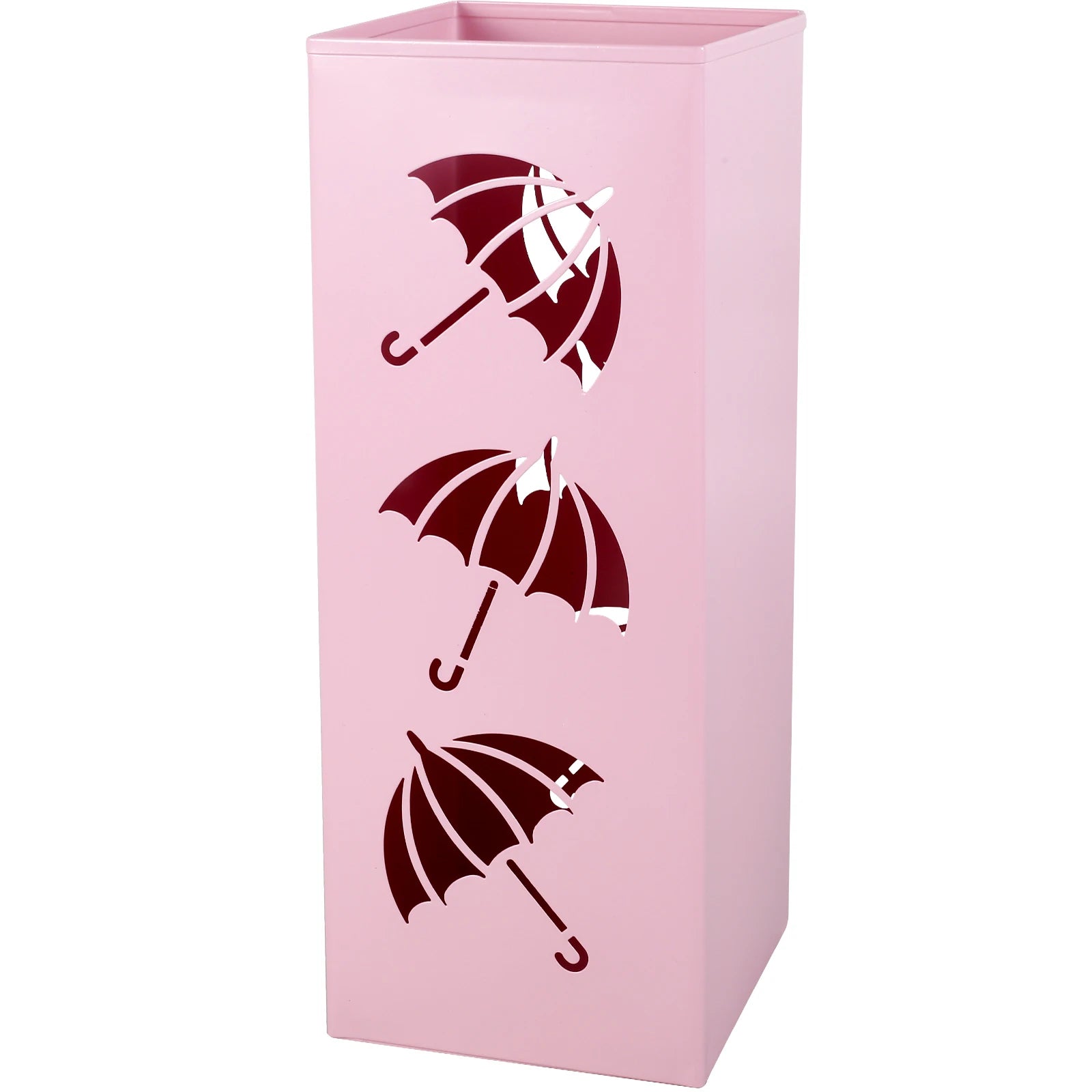 Metal Umbrella Stand with Hooks for Entryway or Office Organization