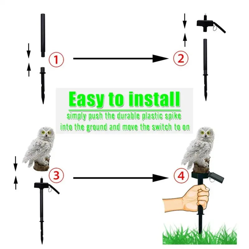 Alder Solar Owl Garden Stake Light