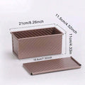 Rectangular Carbon Steel Large Bread Box with Lid for Homemade Loaf & Toast Baking – Golden Non-Stick Pan