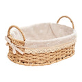 Handwoven Woven Storage Basket with Removable Liner & Handles