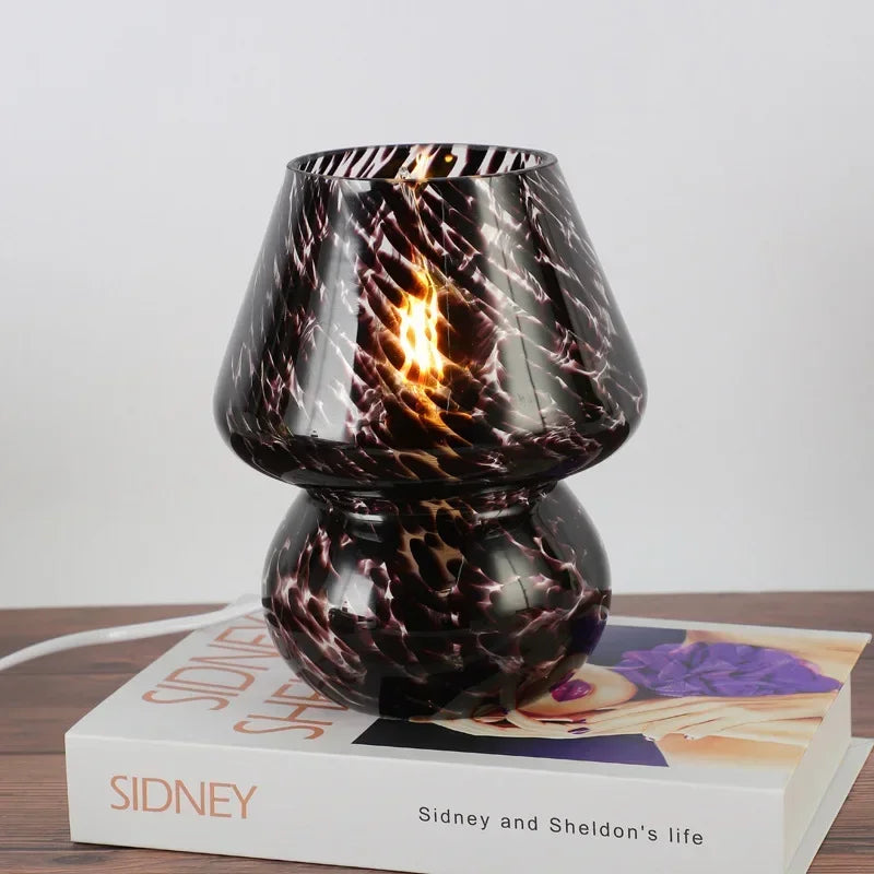 Rowan Glass Mushroom Table Lamp for Bedroom or Bedside