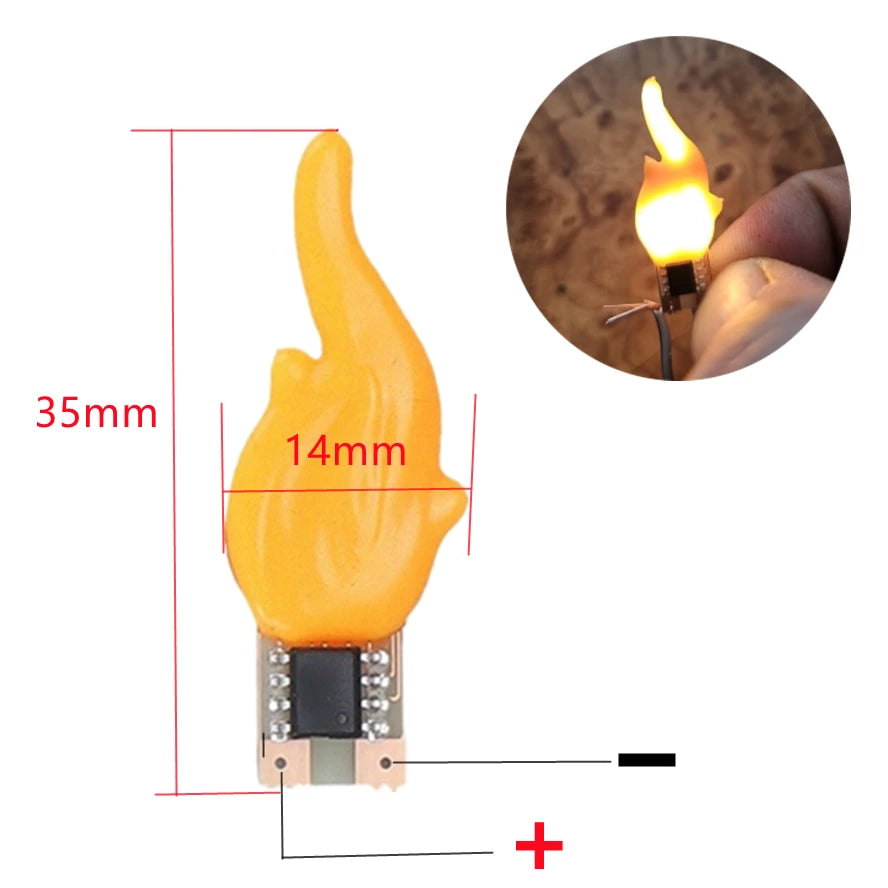 Simulated Flame USB Glass Candle Night Light