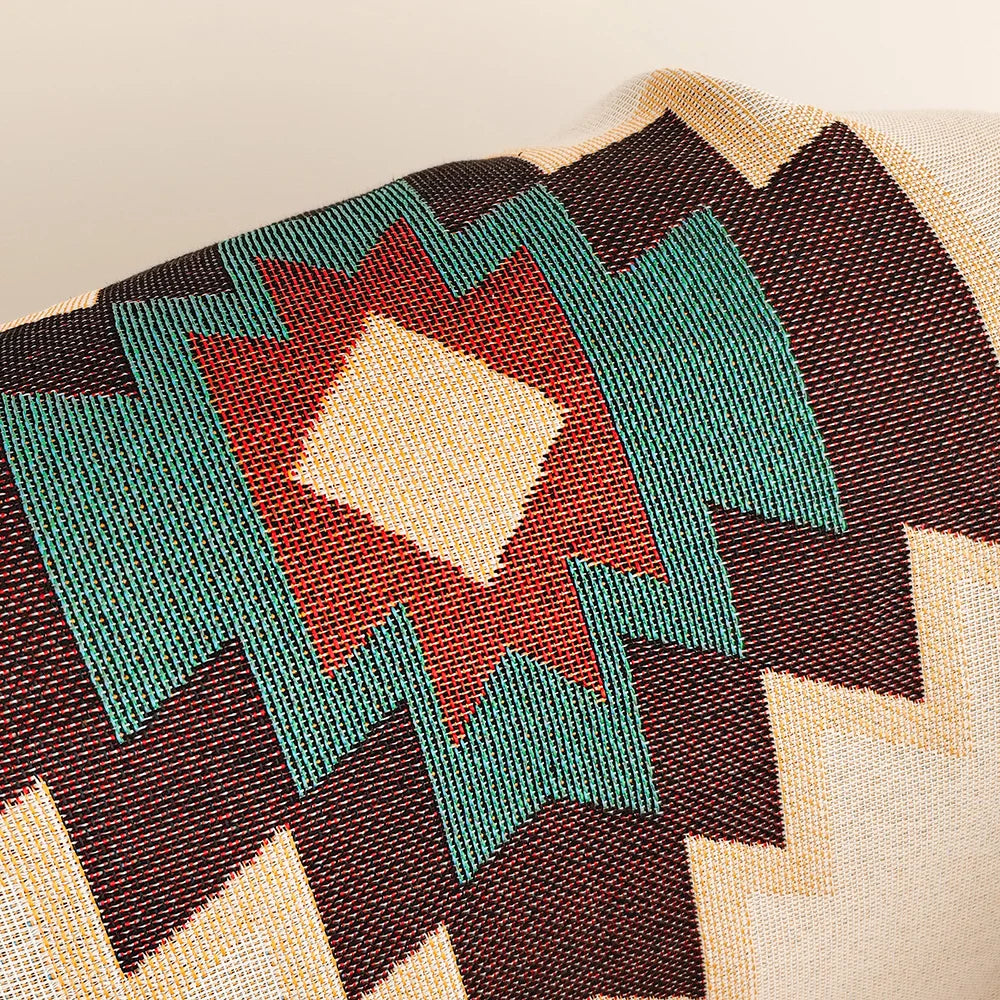 Solano Woven Aztec Fringe Throw Blanket