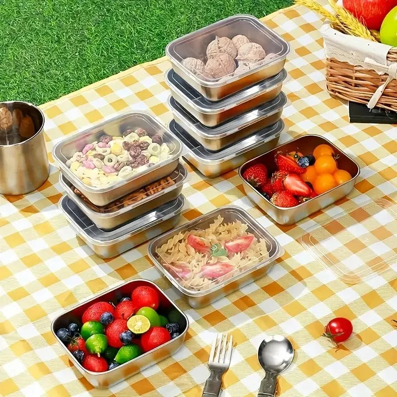 Stackable Stainless Steel Food Storage Containers, Set of 5