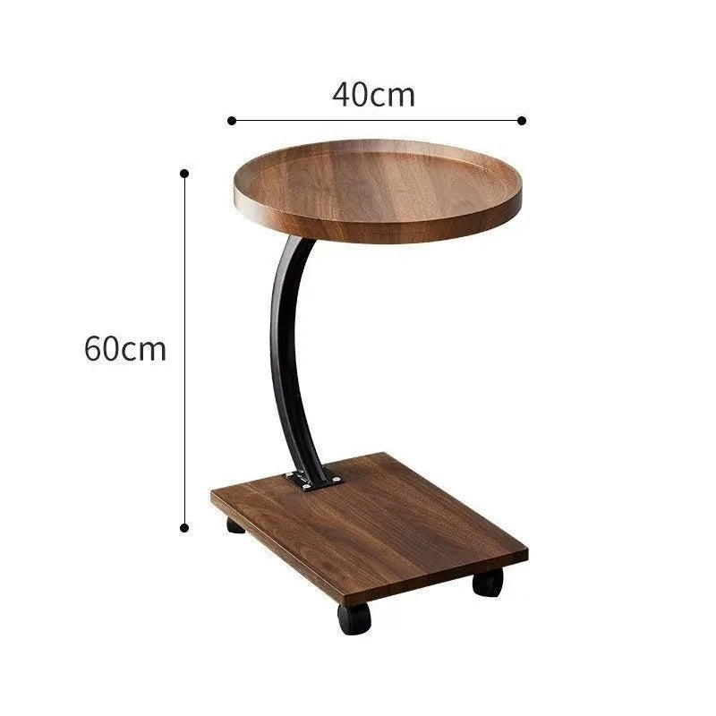 Eden Modern Rolling Side Table with Storage Shelf