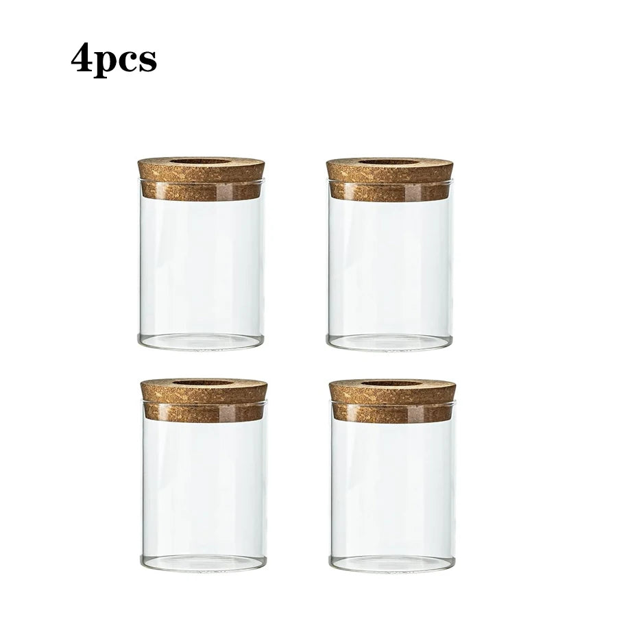 Modern Clear Acrylic Plant Propagation Station with Cork Lid for Desk or Shelf – Set of 2, 4, or 6 Jars