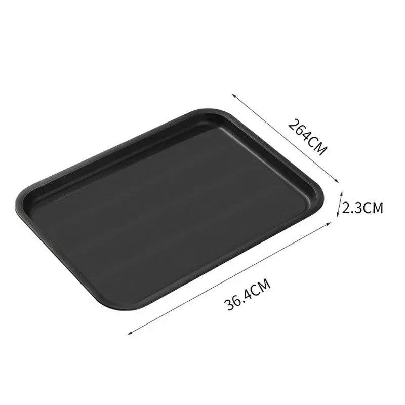 Non-Slip Black Rectangular Serving Tray in Multiple Sizes — BPA-Free Plastic for Kitchen, Coffee Table & Entryway Organization