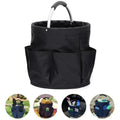 Foldable Canvas Storage Basket with Pockets for Cleaning, Garden, or Picnics