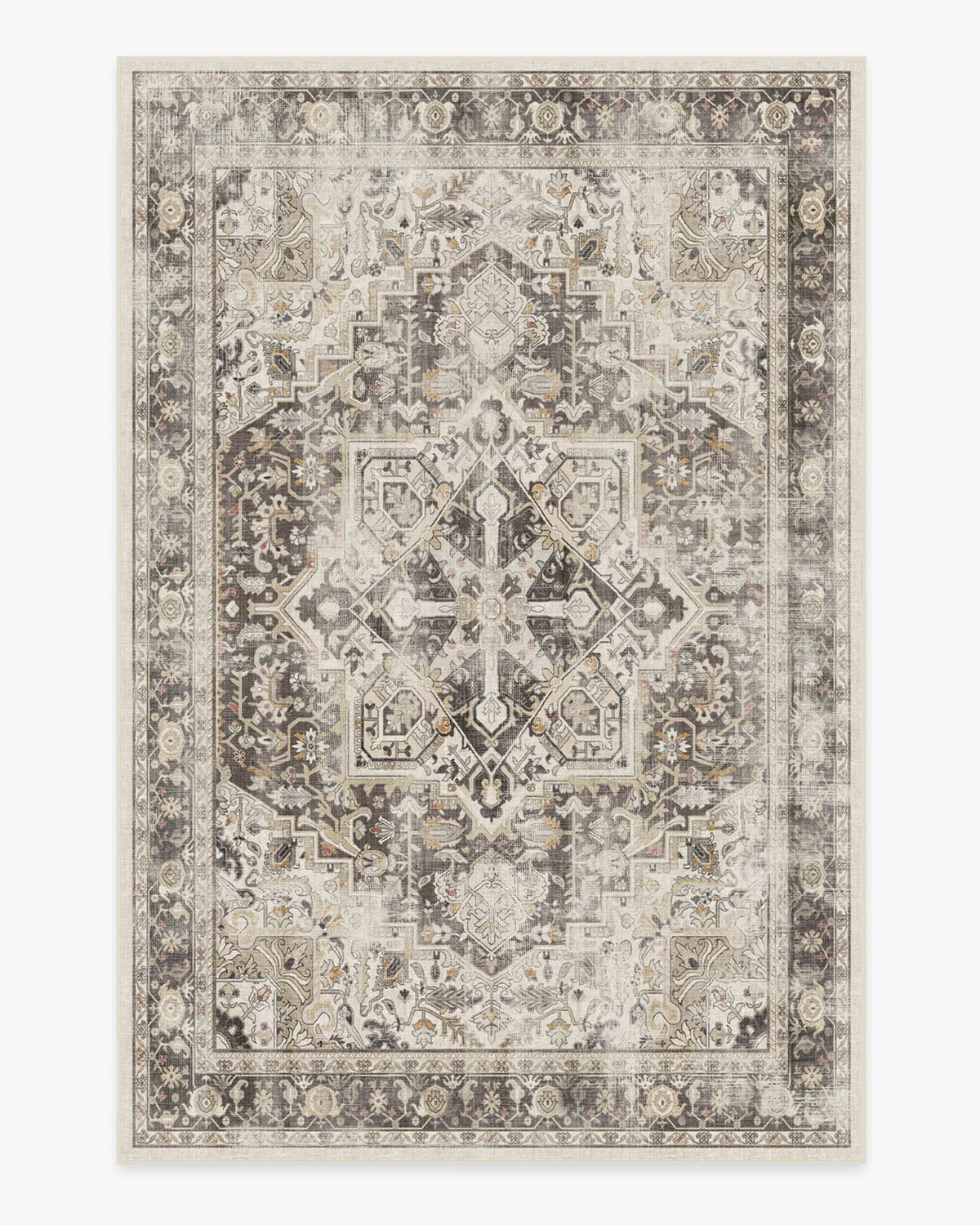 Hazel Vintage Washable Persian-Style Rug – Geometric Pattern for Living Room, Bedroom, or Bathroom