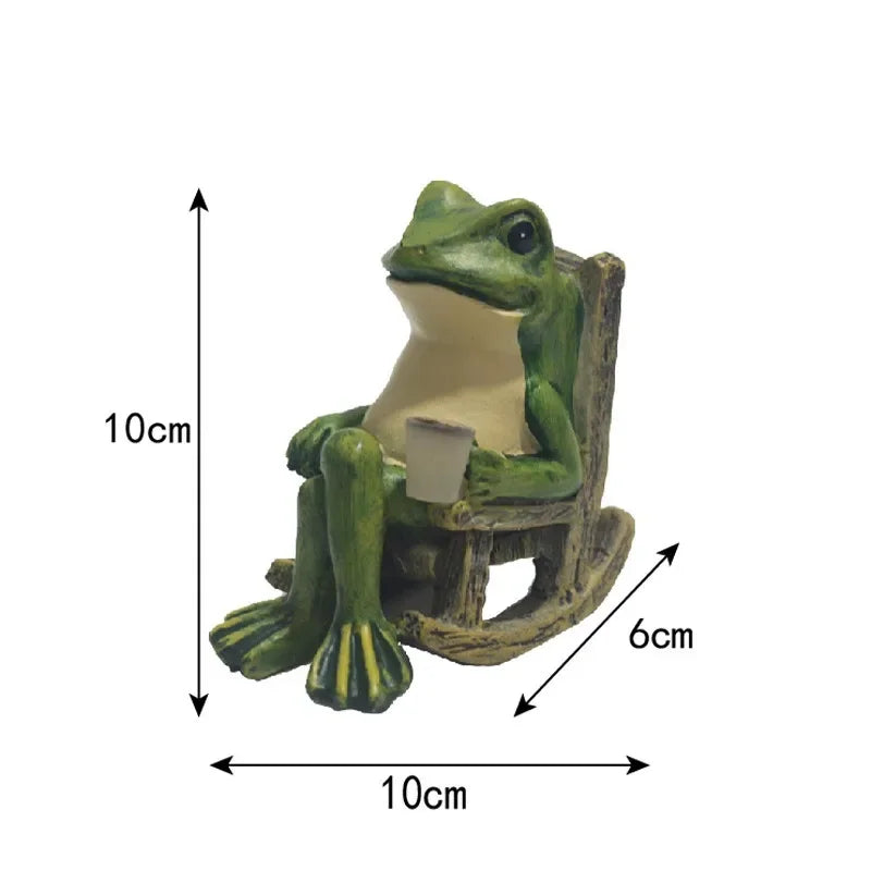 Rocking Chair Frog Solar Garden Light