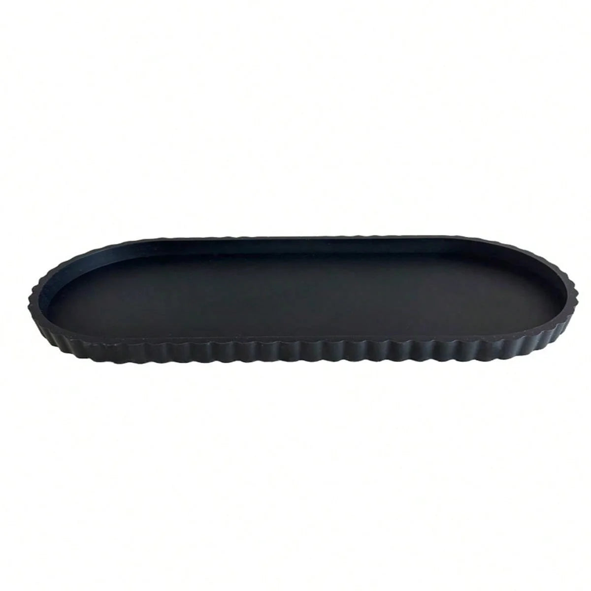 Scalloped Edge Silicone Vanity Tray for Bathroom & Countertop Organization