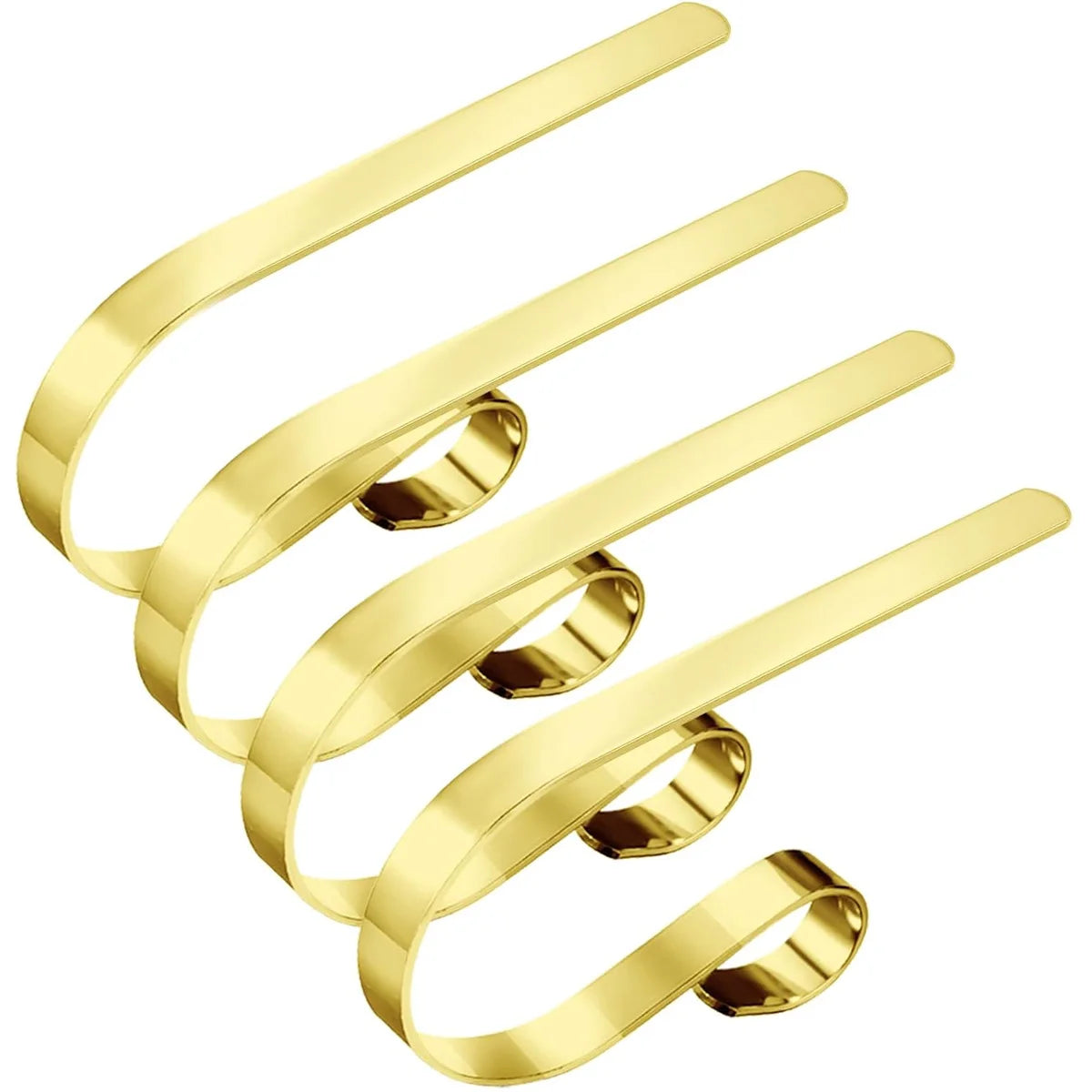 Adjustable Stainless Steel Stocking Holders for Fireplace Mantel, 2 or 4 Pack – Black, Gold, or Silver