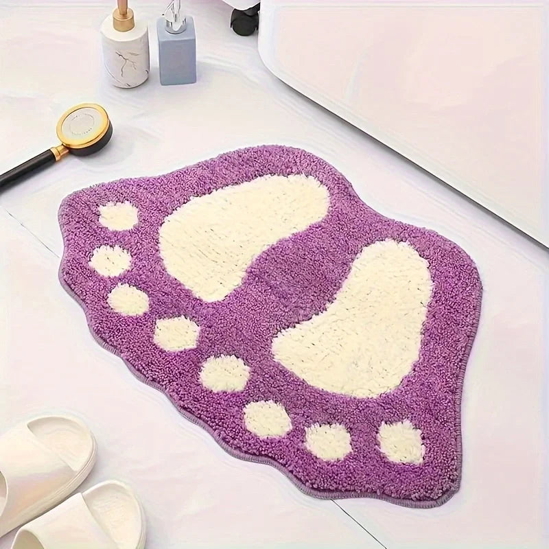 Soft Footprint Microfiber Bath Mat – Absorbent, Non-Slip, 40x60cm