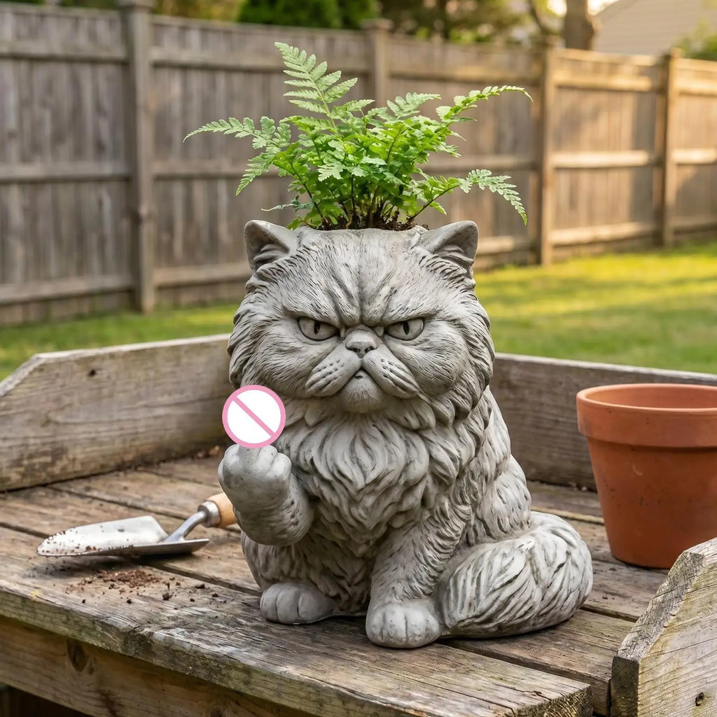 Willow Street Animal Planter – Textured Cat or Dog Plant Pot