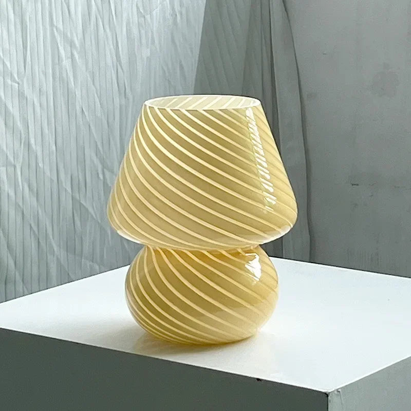 Rowan Glass Mushroom Table Lamp for Bedroom or Bedside