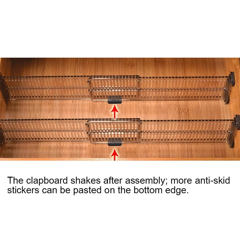 Adjustable Drawer Dividers – Set of 2 Clear Plastic Organizers
