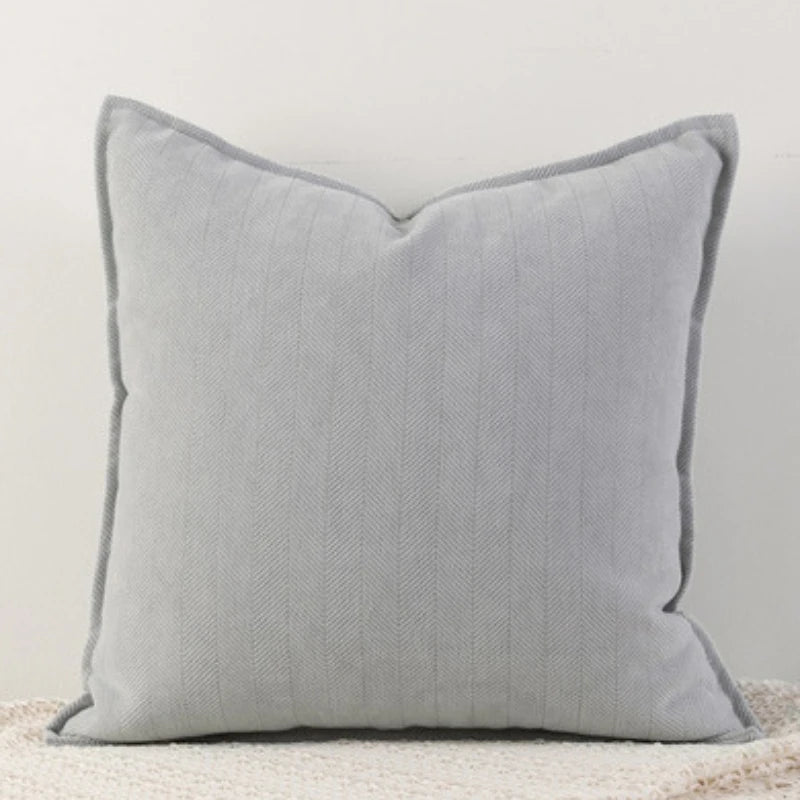 Herringbone Woven Pillow Cover – Soft Textured Accent for Sofa or Bed