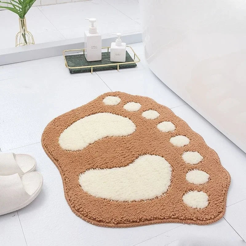 Soft Footprint Microfiber Bath Mat – Absorbent, Non-Slip, 40x60cm