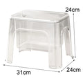 Clear Storage Step Stool with Lid for Laundry, Entryway, or Bathroom