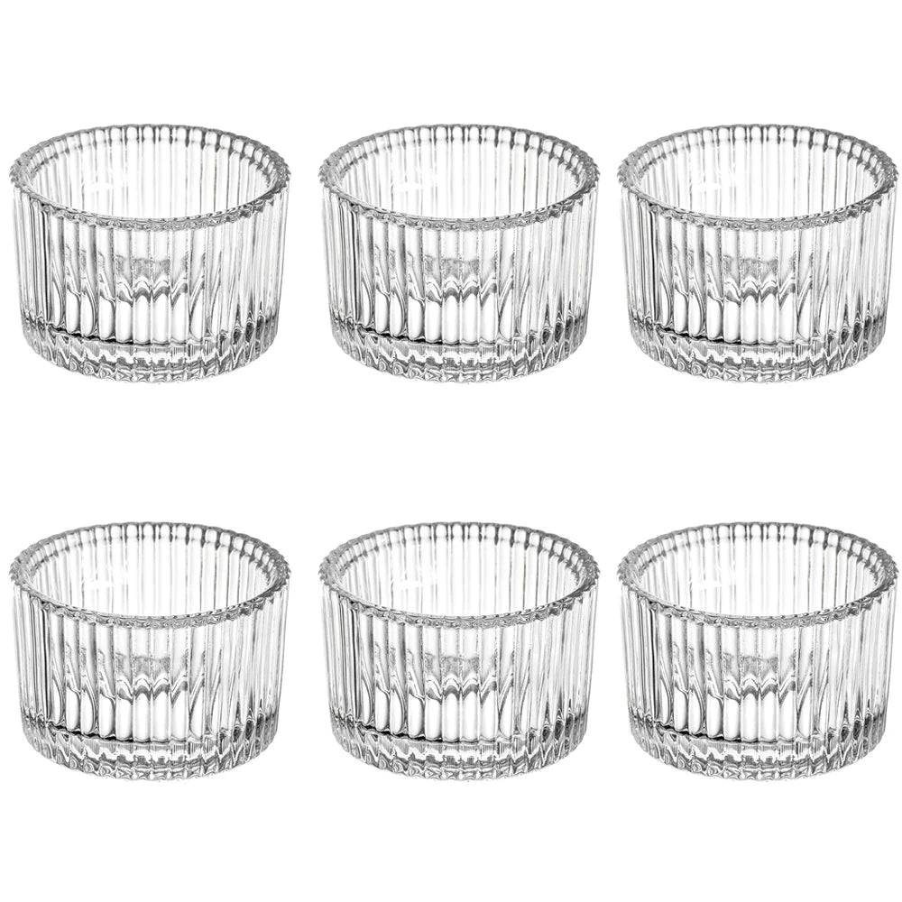 Clear Glass Tealight Candle Holders – Set of 6 or 12