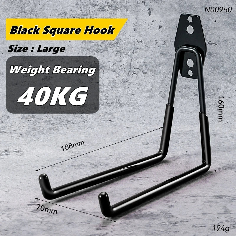 Wall-Mounted Utility Hooks for Garage & Garden Tool Organization